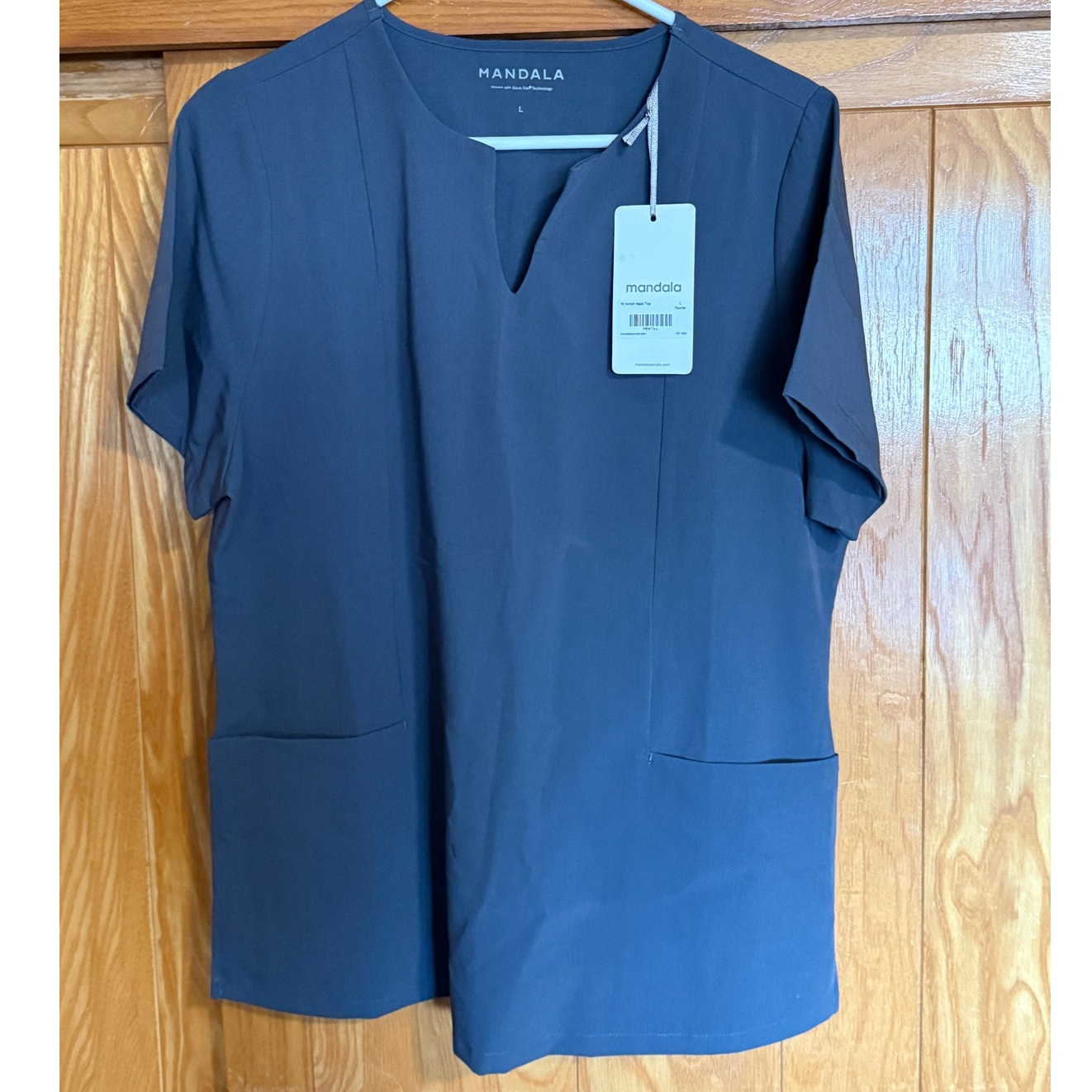 Mandala Scrubs Notch Neck Scrub Top - Dark Harbor (Size L) — image 3 of 8
